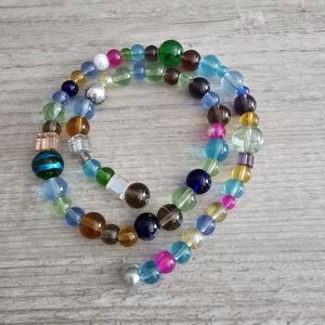 004 Multi- color, multi-size glass beads for jewelry making - 15 inch strand